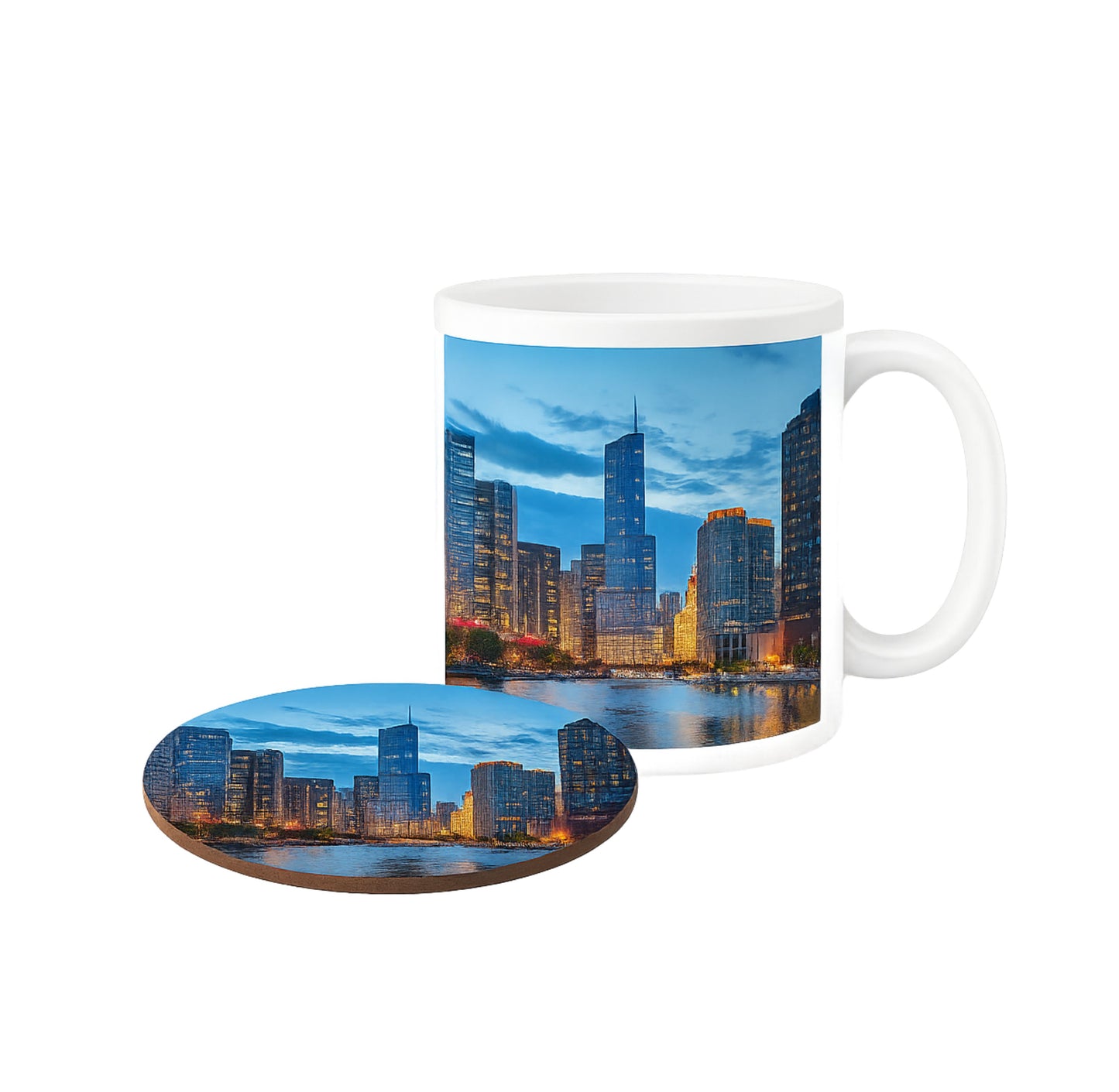 Custom CHI Skyline Mug & Coaster Set
