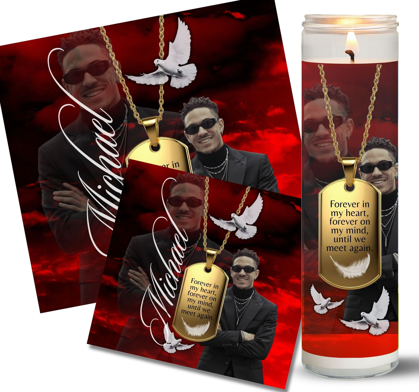 Custom Men's Memorial Candles