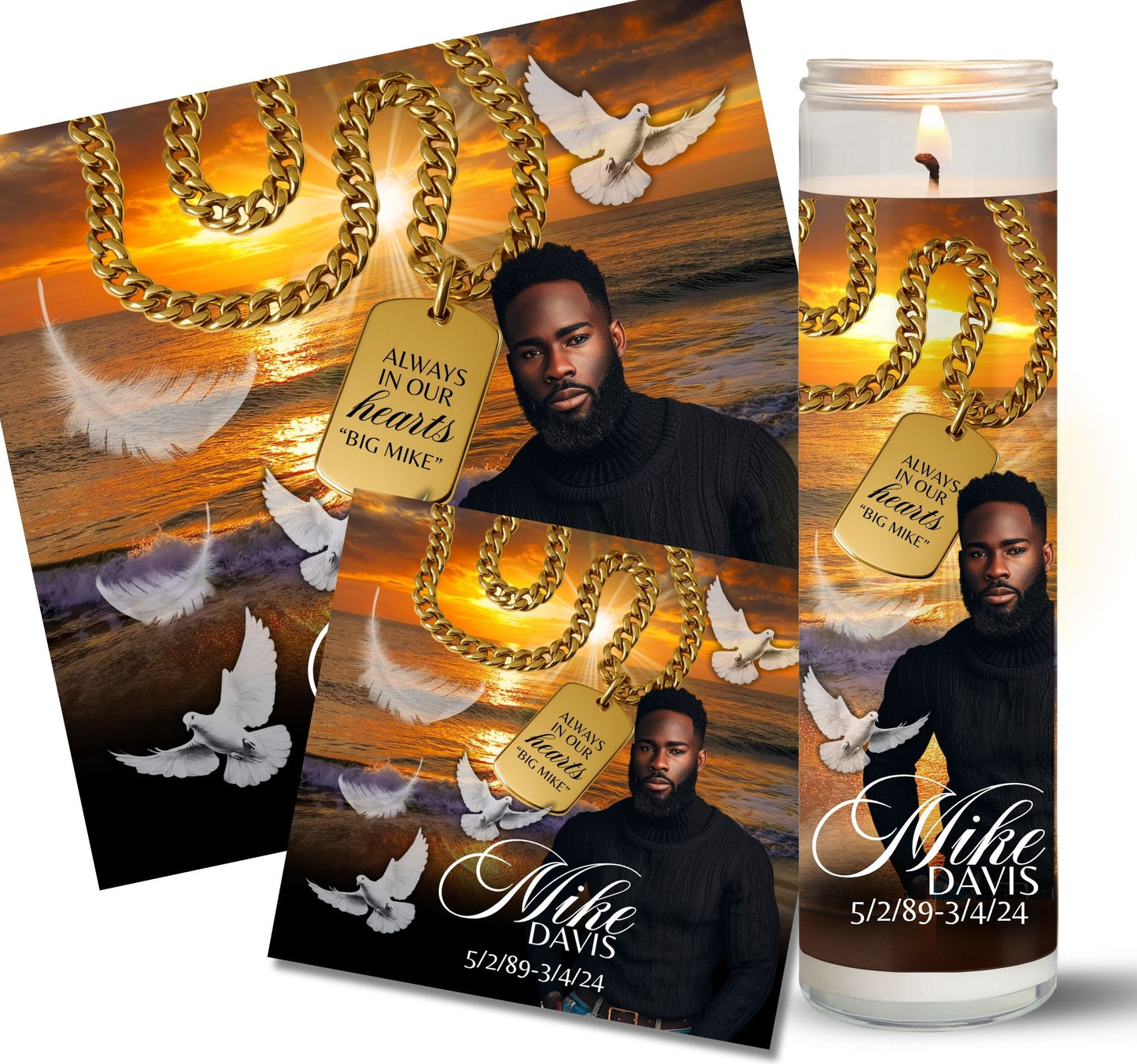 Custom Men's Memorial Candles