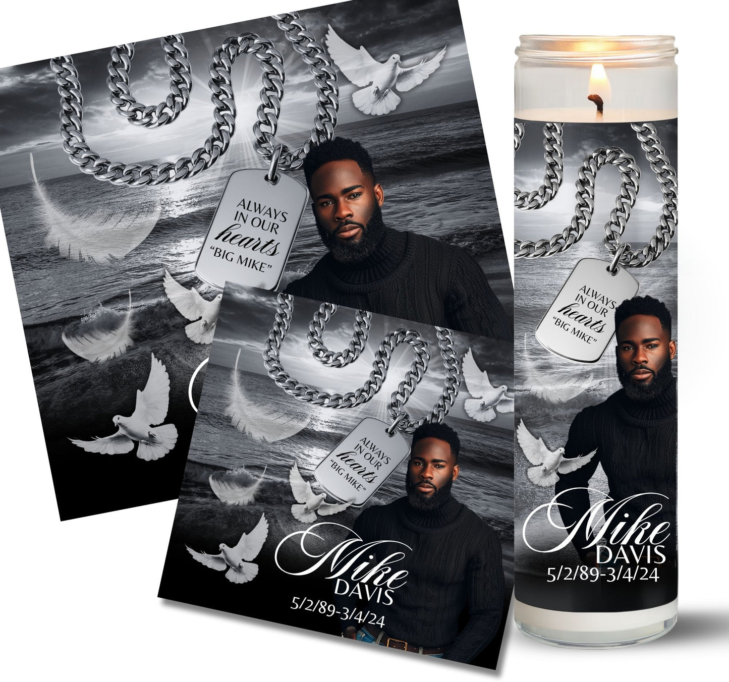 Custom Men's Memorial Candles