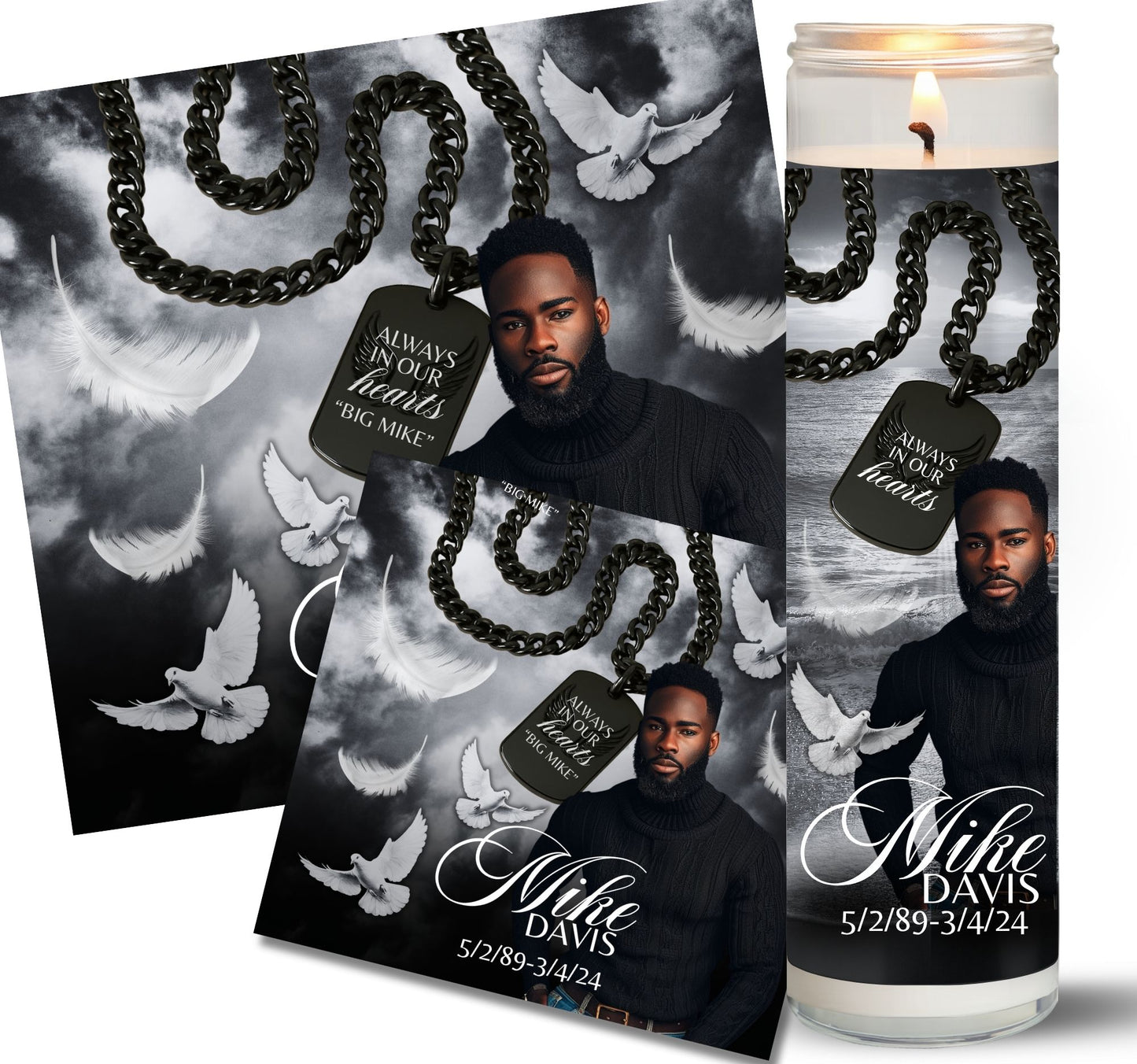 Custom Men's Memorial Candles