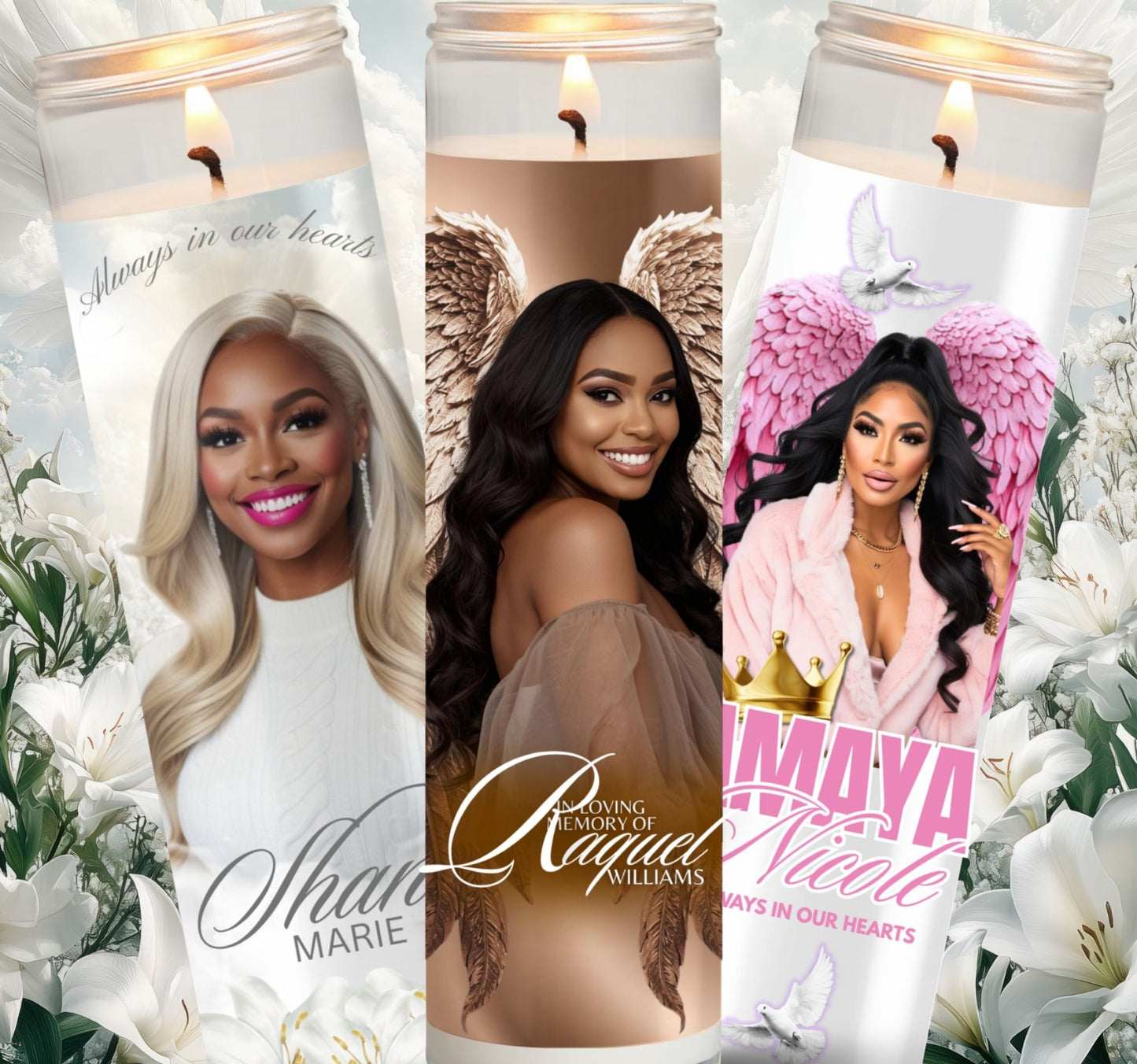 Custom Women's Memorial Candles