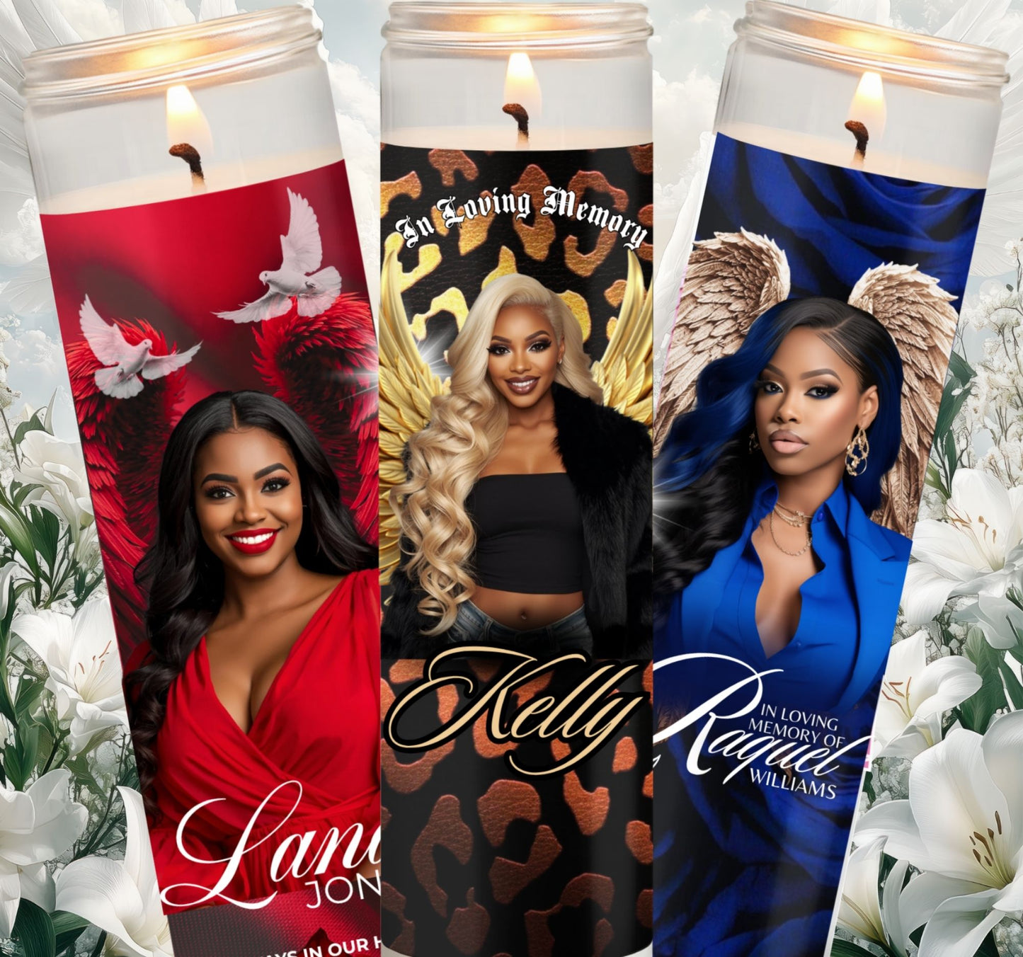 Custom Women's Memorial Candles